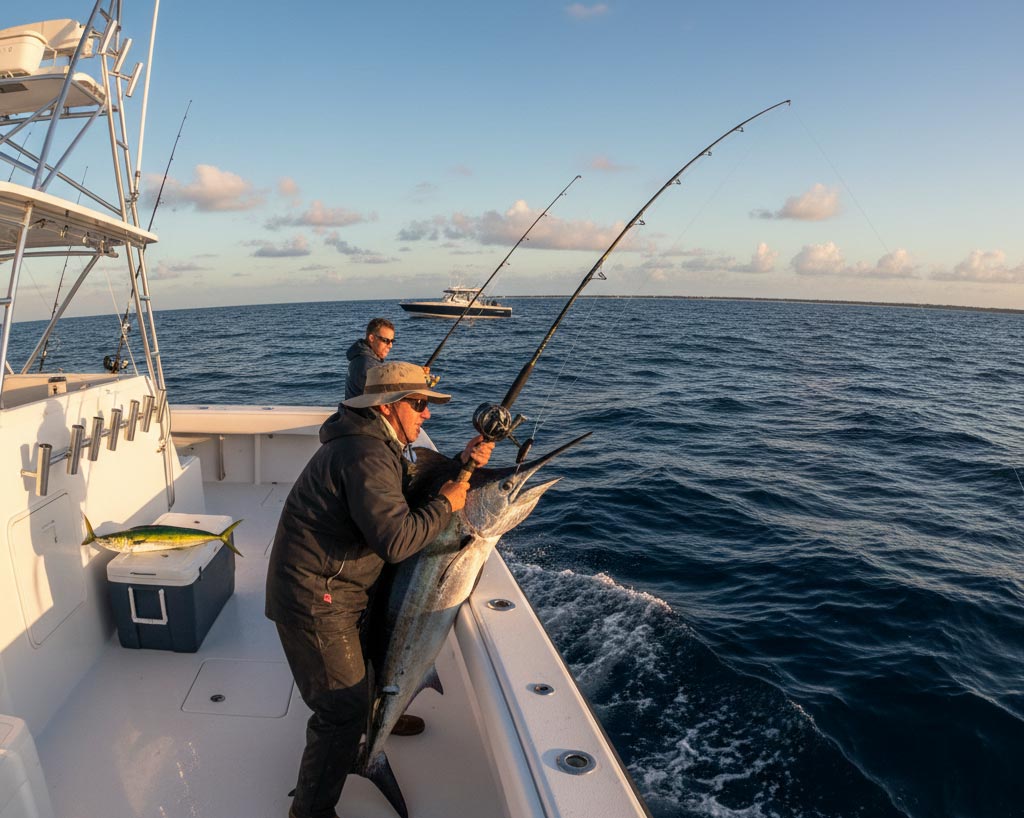 Deux pêcheurs en haute mer