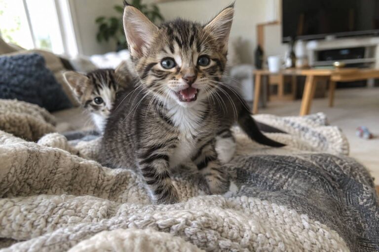 Un chaton qui miaule